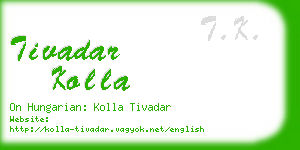 tivadar kolla business card